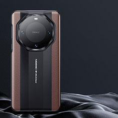 Huawei Mate 60 Pro+ Plus用ケース 高級感 手触り良いレザー柄 S10 ファーウェイ ブラウン