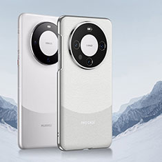 Huawei Mate 60 Pro+ Plus用ケース 高級感 手触り良いレザー柄 S08 ファーウェイ ホワイト