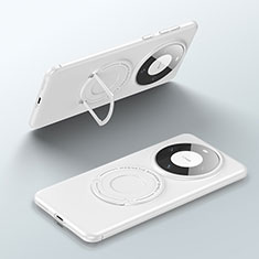 Huawei Mate 60 Pro+ Plus用ハードケース プラスチック 質感もマット カバー Mag-Safe 磁気 Magnetic ファーウェイ ホワイト