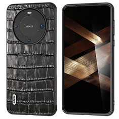 Huawei Mate 60 Pro+ Plus用ケース 高級感 手触り良いレザー柄 BH4 ファーウェイ ブラック