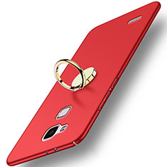 Huawei Mate 7用ハードケース プラスチック 質感もマット アンド指輪 A04 ファーウェイ レッド