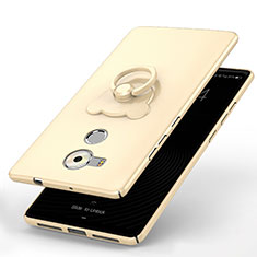 Huawei Mate 8用ハードケース プラスチック 質感もマット アンド指輪 A01 ファーウェイ ゴールド
