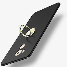 Huawei Mate 8用ハードケース プラスチック 質感もマット アンド指輪 A04 ファーウェイ ブラック