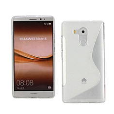 Huawei Mate 8用ソフトケース S ライン クリア透明 ファーウェイ ホワイト