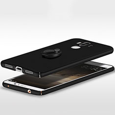Huawei Mate 9用ハードケース プラスチック 質感もマット アンド指輪 A05 ファーウェイ ブラック