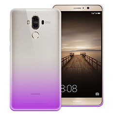 Huawei Mate 9用極薄ソフトケース グラデーション 勾配色 クリア透明 ファーウェイ パープル