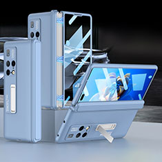 Huawei Mate X2用ハードケース プラスチック 質感もマット カバー スタンド AC5 ファーウェイ ネイビー