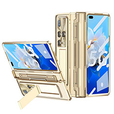 Huawei Mate X2用ハードケース プラスチック 質感もマット カバー スタンド ZL3 ファーウェイ ゴールド