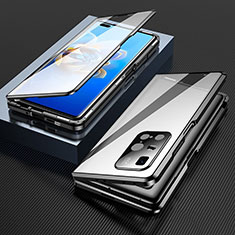 Huawei Mate X2用ケース 高級感 手触り良い アルミメタル 製の金属製 360度 フルカバーバンパー 鏡面 カバー P03 ファーウェイ ブラック