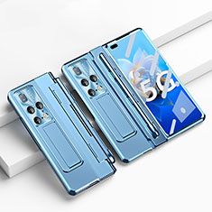 Huawei Mate X2用ハードケース プラスチック 質感もマット カバー スタンド ZL5 ファーウェイ ネイビー