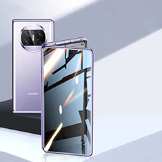 Huawei Mate X3用ケース 高級感 手触り良い アルミメタル 製の金属製 360度 フルカバーバンパー 鏡面 カバー P05 ファーウェイ パープル