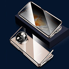 Huawei Mate X3用ケース 高級感 手触り良い アルミメタル 製の金属製 360度 フルカバーバンパー 鏡面 カバー P03 ファーウェイ ゴールド