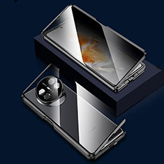 Huawei Mate X3用ケース 高級感 手触り良い アルミメタル 製の金属製 360度 フルカバーバンパー 鏡面 カバー P03 ファーウェイ ブラック