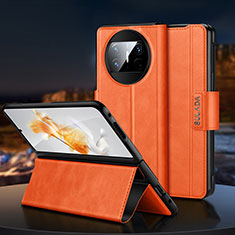 Huawei Mate X3用手帳型 レザーケース スタンド カバー SD1 ファーウェイ オレンジ