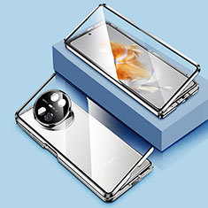 Huawei Mate X3用ケース 高級感 手触り良い アルミメタル 製の金属製 360度 フルカバーバンパー 鏡面 カバー P01 ファーウェイ シルバー