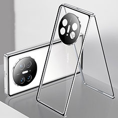 Huawei Mate X3用ケース 高級感 手触り良い アルミメタル 製の金属製 360度 フルカバーバンパー 鏡面 カバー ファーウェイ シルバー