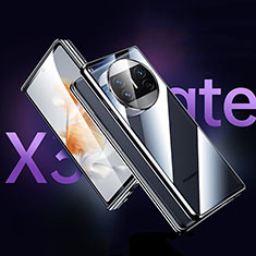 Huawei Mate X3用ケース 高級感 手触り良い アルミメタル 製の金属製 360度 フルカバーバンパー 鏡面 カバー ファーウェイ ブラック
