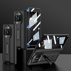 Huawei Mate X5用ハイブリットバンパーケース 高級感 手触り良いレザー柄 兼プラスチック B11H ファーウェイ ブラック