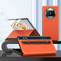 Huawei Mate X5用手帳型 レザーケース スタンド カバー ZL5 ファーウェイ オレンジ