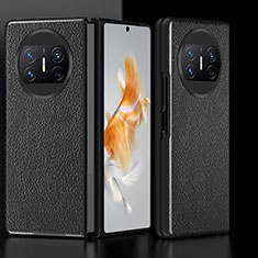 Huawei Mate X5用ハイブリットバンパーケース 高級感 手触り良いレザー柄 兼プラスチック BH5 ファーウェイ ブラック