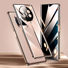 Huawei Mate X5用ケース 高級感 手触り良い アルミメタル 製の金属製 360度 フルカバーバンパー 鏡面 カバー P02 ファーウェイ ゴールド
