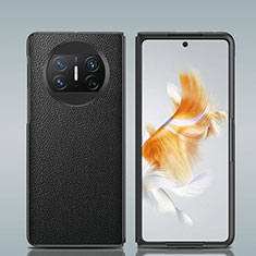 Huawei Mate X5用ハイブリットバンパーケース 高級感 手触り良いレザー柄 兼プラスチック GS2 ファーウェイ ブラック