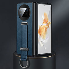 Huawei Mate X5用ハイブリットバンパーケース 高級感 手触り良いレザー柄 兼プラスチック SD3 ファーウェイ ネイビー
