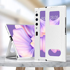 Huawei Mate Xs 2用手帳型 レザーケース スタンド カバー ZL1 ファーウェイ ホワイト