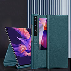 Huawei Mate Xs 2用手帳型 レザーケース スタンド カバー DL3 ファーウェイ グリーン