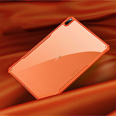 Huawei MatePad Pro 5G 10.8用ハイブリットバンパーケース クリア透明 プラスチック 鏡面 カバー M01 ファーウェイ オレンジ