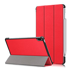 Huawei MatePad Pro用手帳型 レザーケース スタンド カバー L05 ファーウェイ レッド