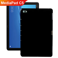 Huawei MediaPad C5 10 10.1 BZT-W09 AL00用極薄ソフトケース シリコンケース 耐衝撃 全面保護 クリア透明 ファーウェイ ブラック