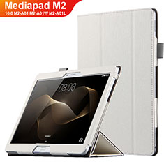 Huawei MediaPad M2 10.0 M2-A01 M2-A01W M2-A01L用手帳型 レザーケース スタンド L01 ファーウェイ ホワイト