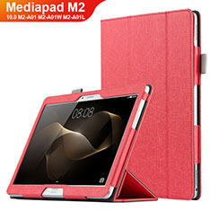 Huawei MediaPad M2 10.0 M2-A01 M2-A01W M2-A01L用手帳型 レザーケース スタンド L01 ファーウェイ レッド