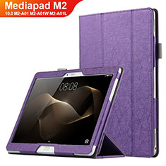 Huawei MediaPad M2 10.0 M2-A01 M2-A01W M2-A01L用手帳型 レザーケース スタンド L01 ファーウェイ パープル