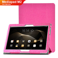 Huawei MediaPad M2 10.0 M2-A10L用手帳型 レザーケース スタンド カバー L01 ファーウェイ ローズレッド