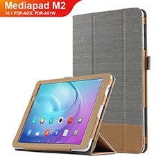 Huawei MediaPad M2 10.1 FDR-A03L FDR-A01W用手帳型 レザーケース スタンド L01 ファーウェイ グレー