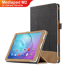 Huawei MediaPad M2 10.1 FDR-A03L FDR-A01W用手帳型 レザーケース スタンド L01 ファーウェイ ブラック