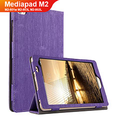 Huawei Mediapad M2 8 M2-801w M2-803L M2-802L用手帳型 布 スタンド ファーウェイ パープル