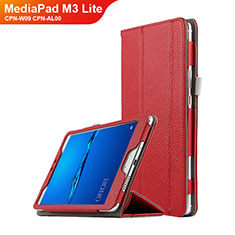 Huawei MediaPad M3 Lite 8.0 CPN-W09 CPN-AL00用手帳型 レザーケース スタンド L02 ファーウェイ レッド