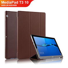 Huawei MediaPad T3 10 AGS-L09 AGS-W09用手帳型 レザーケース スタンド L01 ファーウェイ ブラウン