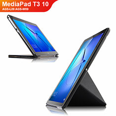 Huawei MediaPad T3 10 AGS-L09 AGS-W09用手帳型 レザーケース スタンド L02 ファーウェイ ブラック