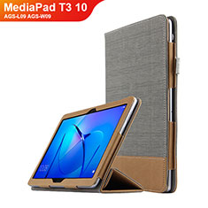 Huawei MediaPad T3 10 AGS-L09 AGS-W09用手帳型 レザーケース スタンド L06 ファーウェイ グレー