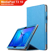 Huawei MediaPad T3 10 AGS-L09 AGS-W09用手帳型 レザーケース スタンド L07 ファーウェイ ブルー