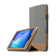 Huawei MediaPad T3 8.0 KOB-W09 KOB-L09用手帳型 レザーケース スタンド L03 ファーウェイ グレー
