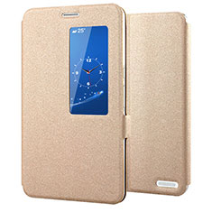 Huawei MediaPad X2用手帳型 レザーケース スタンド カバー L02 ファーウェイ ゴールド