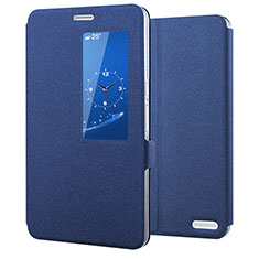 Huawei MediaPad X2用手帳型 レザーケース スタンド カバー L02 ファーウェイ ネイビー