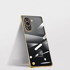 Huawei Nova 10用ハードカバー クリスタル クリア透明 フレームレス ファーウェイ ゴールド