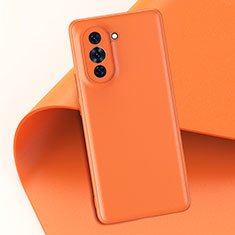 Huawei Nova 10用ケース 高級感 手触り良いレザー柄 GS1 ファーウェイ オレンジ