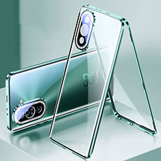 Huawei Nova 10 Pro用ケース 高級感 手触り良い アルミメタル 製の金属製 360度 フルカバーバンパー 鏡面 カバー ファーウェイ グリーン
